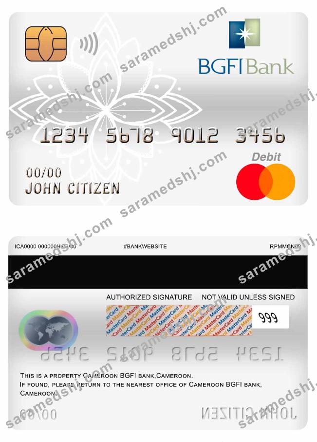 Cameroon BGFI bank master debit card